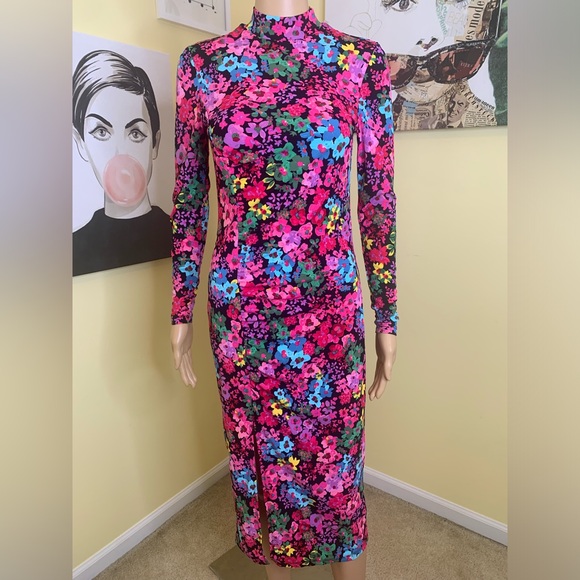 💫HP‼️💫 NWOT FUTURE COLLECTIVE - KAHLANA BARFIELD BROWN Floral Dress in Pink, XS - Picture 13 of 14